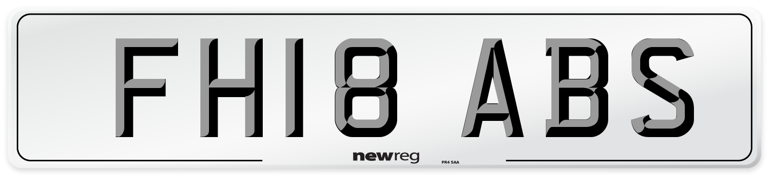 FH18 ABS Number Plate from New Reg